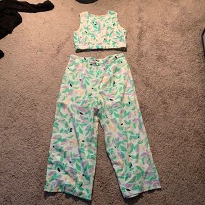 Two Piece Linen top and pants set